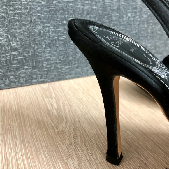 Rene Caovilla Vintage Black Silk and Crystal Platform shoes in Size 6. - Picture 12 of 16